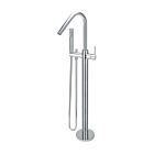 Meir Chrom freistehende Badezimmerarmatur rund mit Handbrause