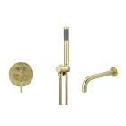 Meir Messing Badewannenarmatur-Set rund - Set 2 (große Rosette)