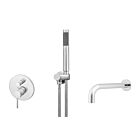 Meir Chrom Badewannenarmatur-Set rund - Set 2 (große Rosette)