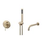 Meir Roségold Badewannenarmatur-Set rund - Set 2 (große Rosette)