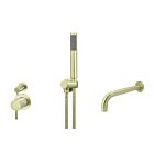 Meir Messing Badewannenarmatur-Set rund - Set 3 (kleine Rosette)