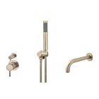 Meir Roségold Badewannenarmatur-Set rund - Set 3 (kleine Rosette)