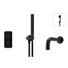 Meir schwarzes Einbau-Thermostat Badewannenarmatur-Set rund - Set 4