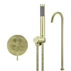Meir Messing Badewannenarmatur-Set rund - Set 7 (große Rosette)