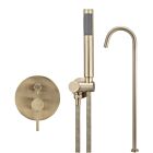 Meir Roségold Badewannenarmatur-Set rund - Set 7 (große Rosette)