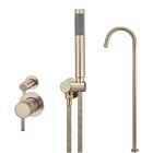 Meir Roségold Badewannenarmatur-Set rund - Set 8 (kleine Rosette)