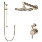 Meir Roségold Duscharmatur-Set rund - Set 3 (kleine Rosette)