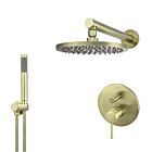 Meir Messing Duscharmatur-Set rund - Set 5 (große Rosette)