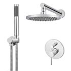 Meir Chrom Duscharmatur-Set rund - Set 5 (große Rosette)