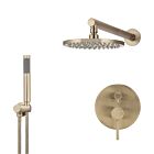 Meir Roségold Duscharmatur-Set rund - Set 5 (große Rosette)