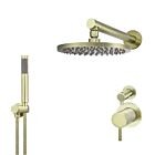 Meir Messing Duscharmatur-Set rund - Set 6 (kleine Rosette)