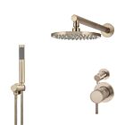 Meir Roségold Duscharmatur-Set rund - Set 6 (kleine Rosette)