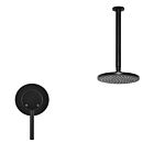 Meir schwarzes Duscharmatur-Set rund - Set 8