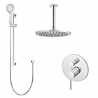Meir Chrom Duscharmatur-Set rund - Set 9 (große Rosette)