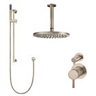 Meir Roségold Duscharmatur-Set rund - Set 10 (kleine Rosette)
