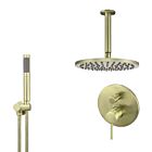 Meir Messing Duscharmatur-Set rund - Set 12 (große Rosette)