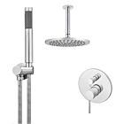 Meir Chrom Duscharmatur-Set rund - Set 12 (große Rosette)