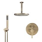 Meir Roségold Duscharmatur-Set rund - Set 12 (große Rosette)