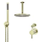 Meir Messing Duscharmatur-Set rund - Set 13 (kleine Rosette)