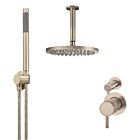 Meir Roségold Duscharmatur-Set rund - Set 13 (kleine Rosette)