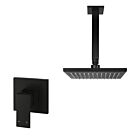 Meir schwarzes Duscharmatur-Set quadratisch - Set 3