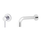 Meir Chrom Einhebelmischer-Set zur Wandmontage rund - Set 1 (Auslauf 21 cm / Griff lang)
