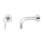 Meir Chrom Einhebelmischer-Set zur Wandmontage rund - Set 3 (Auslauf 13 cm / Griff lang)