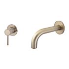 Meir Roségold Einhebelmischer-Set zur Wandmontage rund - Set 3 (Auslauf 13 cm / Griff lang)