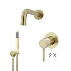 Meir Messing Badewannenarmatur-Set rund - Set 1