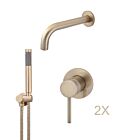Meir Roségold Badewannenarmatur-Set rund - Set 1