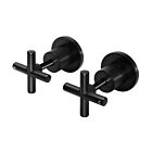 Meir schwarze Einstellgriffe Kreuzform & Einbauteil - Set 8