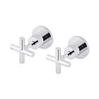 Meir Chrom Einstellgriffe Kreuzform & Einbauteil - Set 8