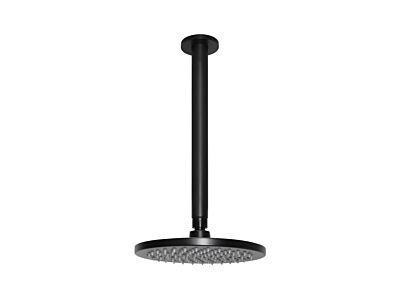Meir schwarzes Regendusche-Set rund - Set 2