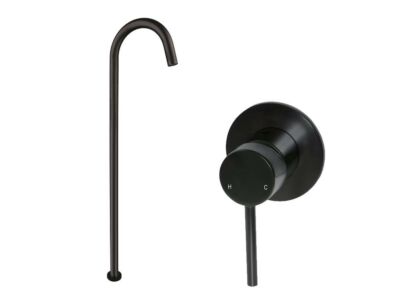 Meir schwarzes Badewannenarmatur-Set rund - Set 5