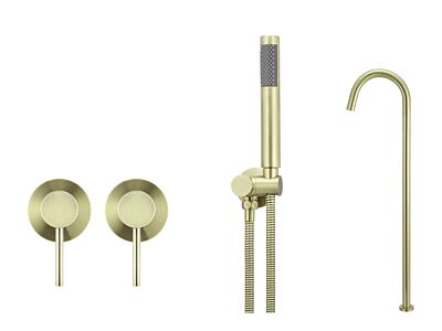 Meir Messing Badewannenarmatur-Set rund - Set 6
