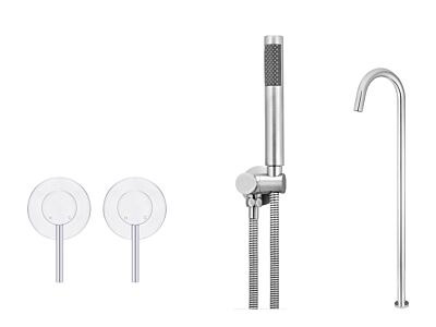 Meir Chrom Badewannenarmatur-Set rund - Set 6