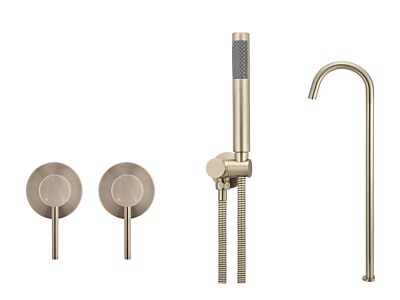 Meir Roségold Badewannenarmatur-Set rund - Set 6