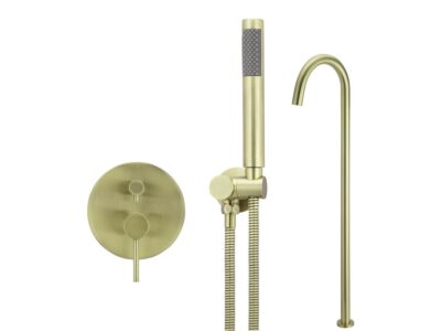 Meir Messing Badewannenarmatur-Set rund - Set 7 (große Rosette)