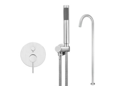 Meir Chrom Badewannenarmatur-Set rund - Set 7 (große Rosette)