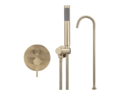 Meir Roségold Badewannenarmatur-Set rund - Set 7 (große Rosette)