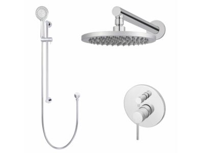 Meir Chrom Duscharmatur-Set rund - Set 2 (große Rosette)