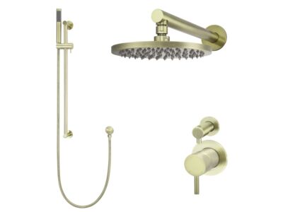 Meir Messing Duscharmatur-Set rund - Set 3 (kleine Rosette)