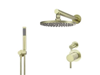 Meir Messing Duscharmatur-Set rund - Set 6 (kleine Rosette)