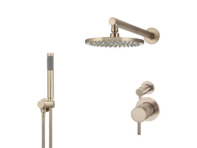 Meir Roségold Duscharmatur-Set rund - Set 6 (kleine Rosette)
