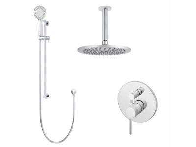 Meir Chrom Duscharmatur-Set rund - Set 9 (große Rosette)