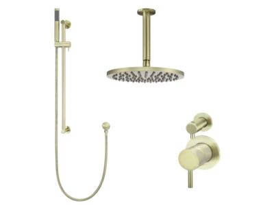 Meir Messing Duscharmatur-Set rund - Set 10 (kleine Rosette)