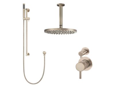 Meir Roségold Duscharmatur-Set rund - Set 10 (kleine Rosette)