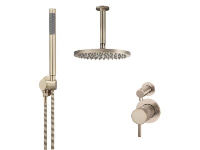 Meir Roségold Duscharmatur-Set rund - Set 13 (kleine Rosette)