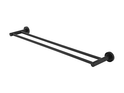 Meir schwarzer Handtuchhalter rund doppelt 60 cm