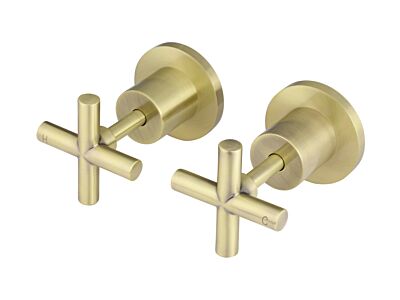 Meir Messing Einstellgriffe Kreuzform & Einbauteil - Set 8